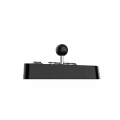Black joystick controller on a white background