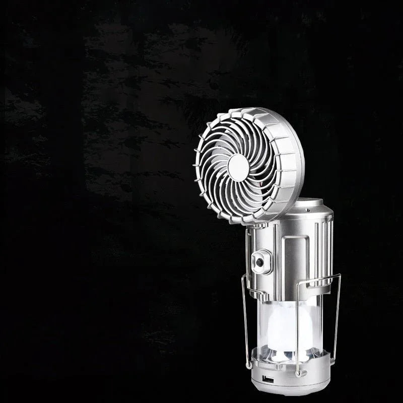 Solar Electric Fan Life Waterproof Panel Charging Double Switch Barbecues Camping Solar Electric Fan For Climbing - Show Gadgets