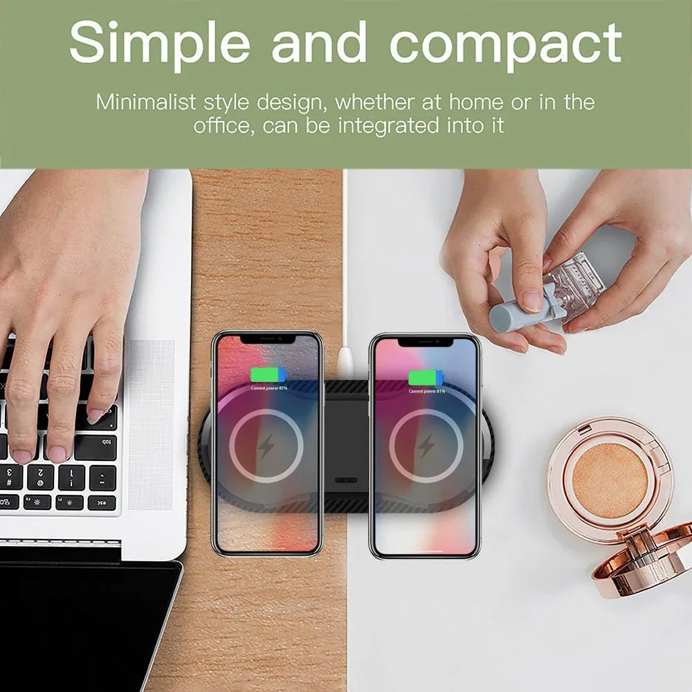 Wireless Charger Dual Mobile Phone Charger - Show Gadgets