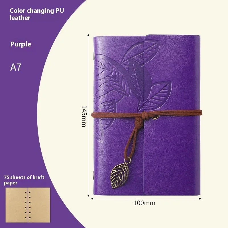 Creative Notebook Stationery One Leaf Zhiqiu Travel Diary Book Loose Leaf Vintage Leaves One Piece - Show Gadgets