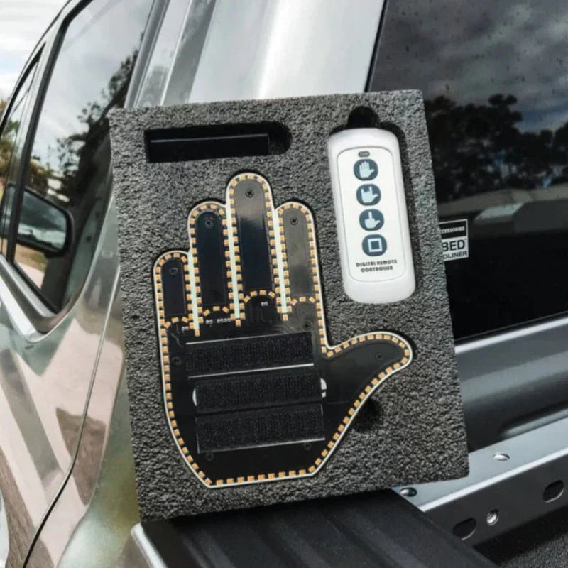 Funny New LED Illuminated Gesture Light Car Finger Light With Remote Road Rage Signs Middle Finger Gesture Light Hand Lamp - Show Gadgets
