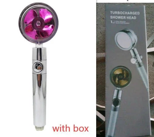 Shower Head Water Saving Flow 360 Degrees Rotating With Small Fan ABS Rain High Pressure Spray Nozzle Bathroom Accessories - Show Gadgets
