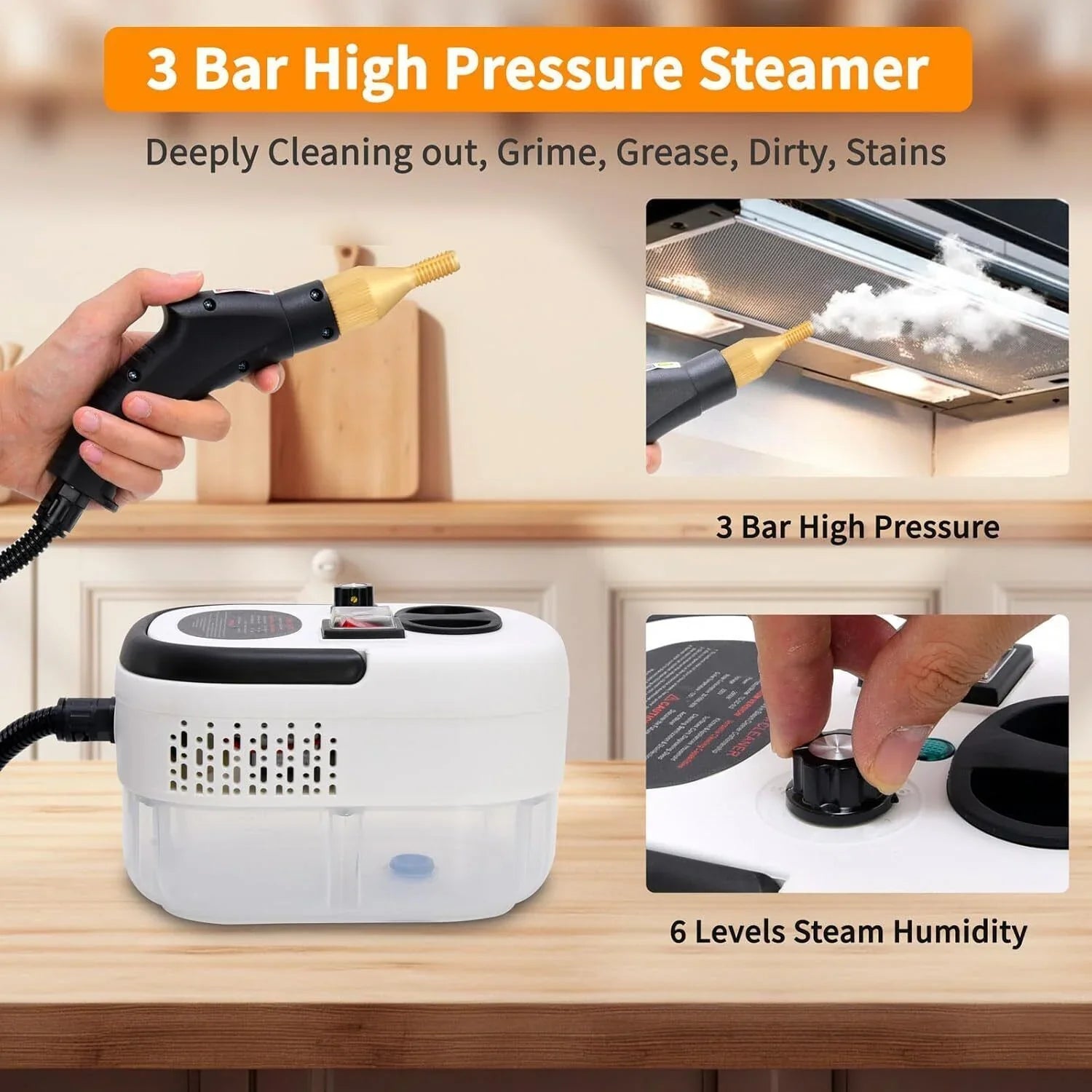 Handheld High Temp Steam Cleaner High Pressure Household Cleaning Machines 2500W - Show Gadgets