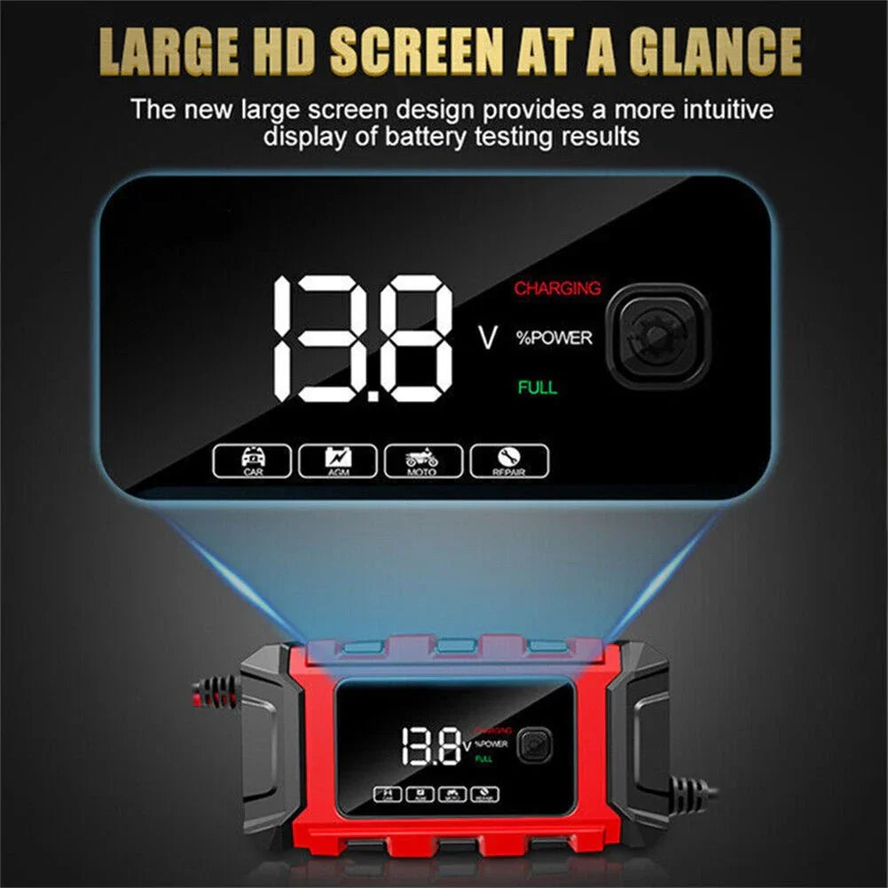 12V Intelligent Motorcycle Motorbike Car Battery Charger Automatic Smart Trickle - Show Gadgets
