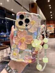 Oil Painting Flower Lanyard Phone Case - Show Gadgets