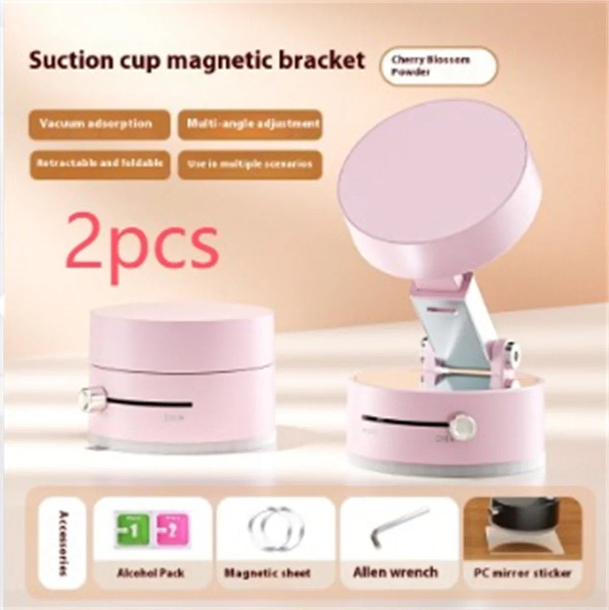 Foldable Magnetic Vacuum Car Phone Holder Foldable Suction Cup With Suction Cup Hands - Free Navigation For Smart Phone - Show Gadgets