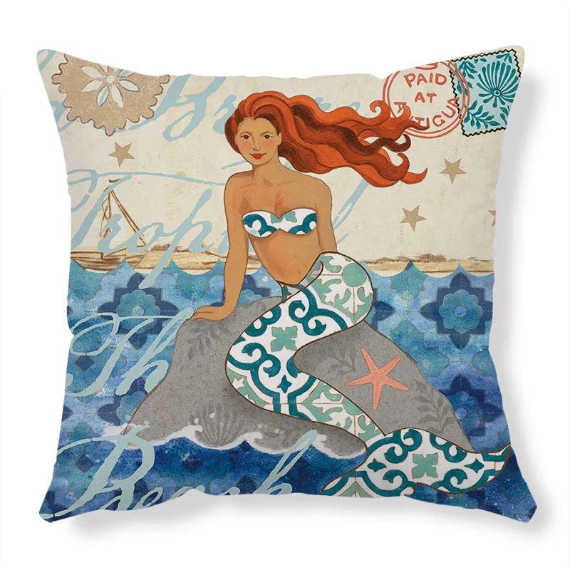 Cushion Covers Sea Turtle Printed Throw Pillow Cases For Home Decor Sofa Chair Seat - Show Gadgets