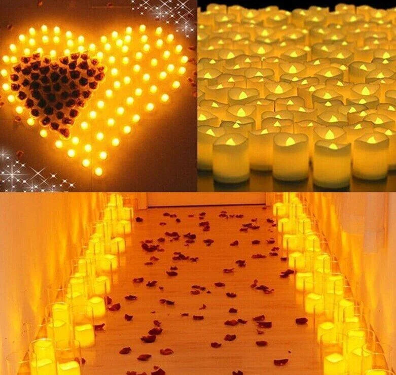 24PCS Led Tea Lights Candles LED FLAMELESS Battery Operated Wedding Party UK - Show Gadgets