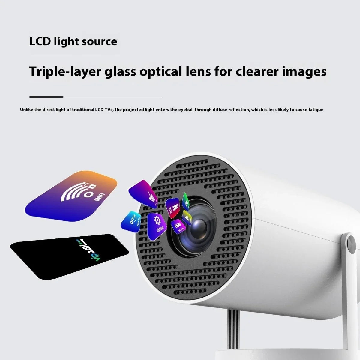 Portable Projector Small Straight Projector For Home Use 180 Degrees Projection Angle Automatic Focus Home Video Projector - Show Gadgets