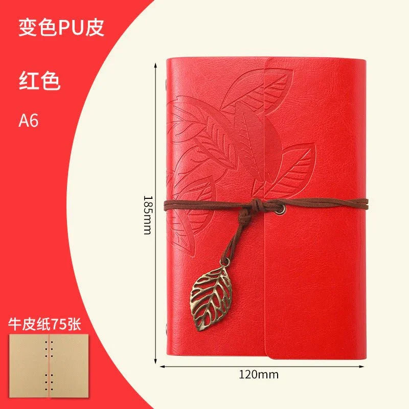 Creative Notebook Stationery One Leaf Zhiqiu Travel Diary Book Loose Leaf Vintage Leaves One Piece - Show Gadgets