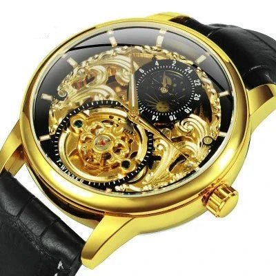 Carved Hollow Automatic Mechanical Watch - Show Gadgets