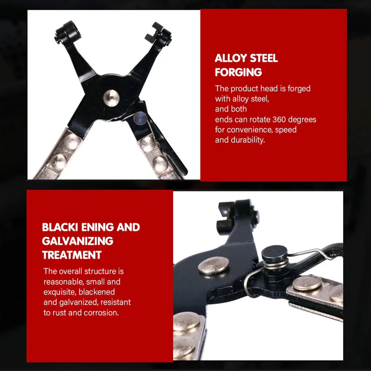 9Pc Hose Clamp Clip Pliers Kit Swivel Jaw Flat Angled Band Tool High Quality - Show Gadgets