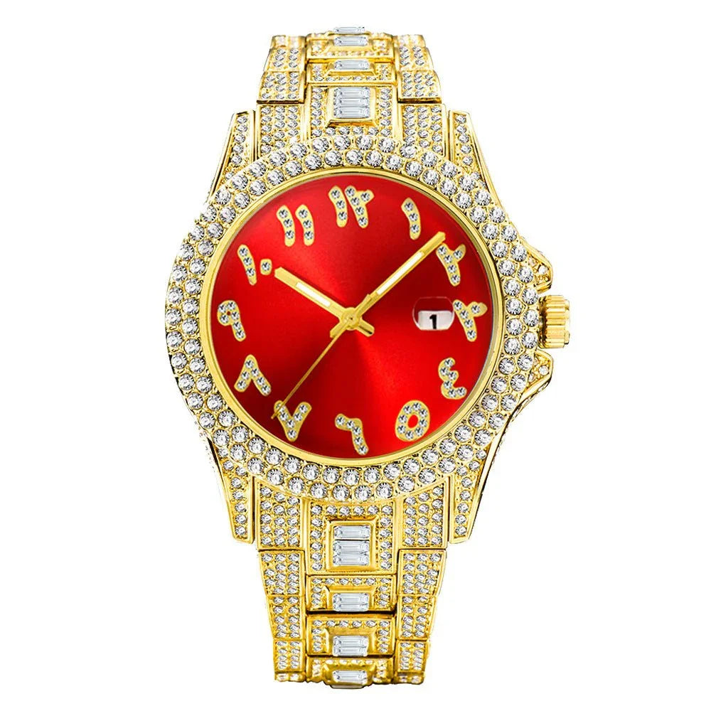 European & American Hip Hop Full Diamond Men's Quartz Watch – Ice Out in Style - Show Gadgets