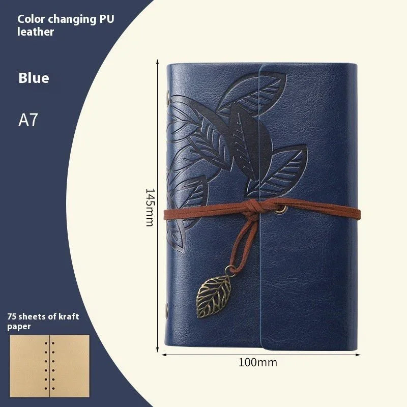 Creative Notebook Stationery One Leaf Zhiqiu Travel Diary Book Loose Leaf Vintage Leaves One Piece - Show Gadgets