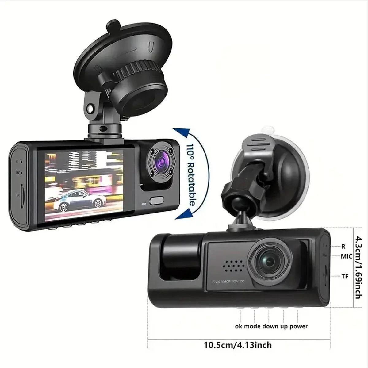 1080P Dual Lens Car Dash Cam Recorder G Sensor DVR Front And Rear Camera Video - Show Gadgets