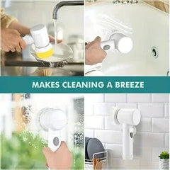 1pc Electric Spin Cleaning Brush,USB Rechargeable Handheld Kitch Cleaner Coldless Rotary Brush, Power Brush Bathroom Rechargeable Brush, Automatic Rotary Power Cleaning Brush For Cleaning - Show Gadgets