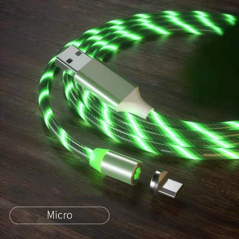 Magnetic Charging Cable Streamer Fast Charging Cable Lighting Micro USB Cable LED Magnet Charger Type - C Cable - Show Gadgets