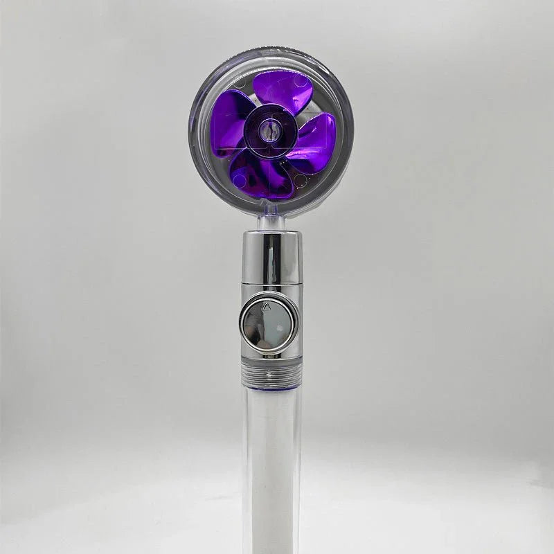 Shower Head Water Saving Flow 360 Degrees Rotating With Small Fan ABS Rain High Pressure Spray Nozzle Bathroom Accessories - Show Gadgets