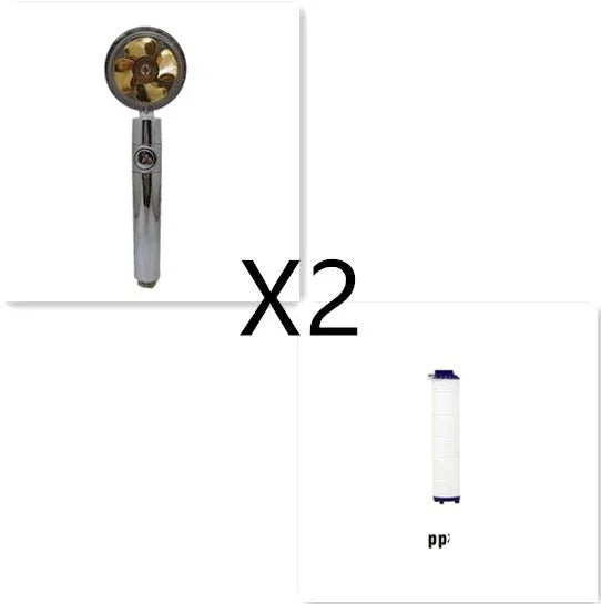 Shower Head Water Saving Flow 360 Degrees Rotating With Small Fan ABS Rain High Pressure Spray Nozzle Bathroom Accessories - Show Gadgets