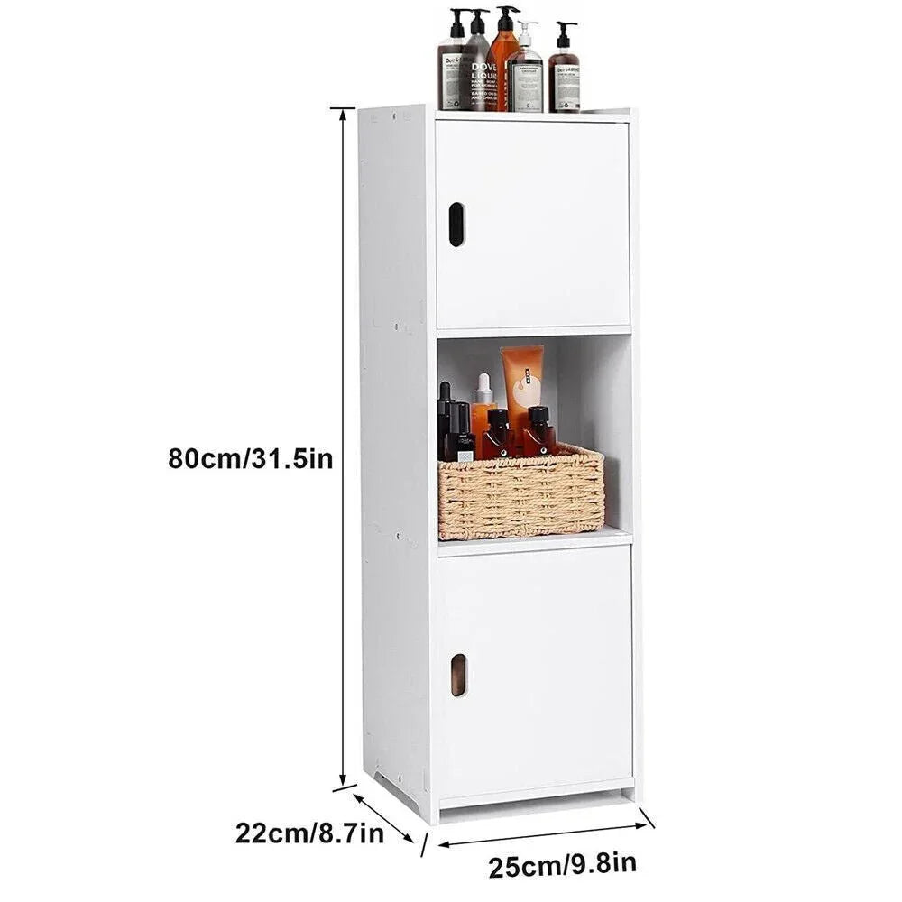 Waterproof Bathroom Storage Cabinet Free Standing Cabinet Organizer Unit White - Show Gadgets