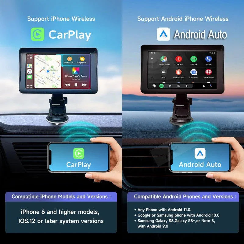 7 IPS Car Smart Screen Wireless Carplay Auto Mobile Phone Projection Screen Navigation - Show Gadgets