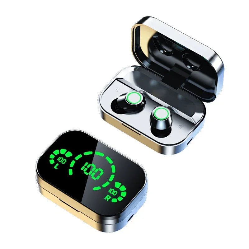 YD03 Wireless Bluetooth - compatible Headset TWS Large Screen Smart Digital Display In Ear Breathing Light - Show Gadgets