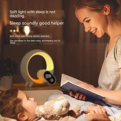 Creative Q Light Analog Sunrise Digital Display Alarm Clock Bluetooth Audio Intelligent Wake - up Q Colorful Atmosphere Light - Show Gadgets