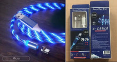 Magnetic Charging Cable Streamer Fast Charging Cable Lighting Micro USB Cable LED Magnet Charger Type - C Cable - Show Gadgets