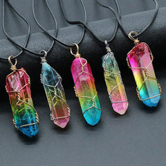 Hot Selling Stone Crystal Pillar Tree of Life Pendant – INS Fashion Necklace - Show Gadgets