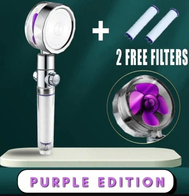 Shower Head Water Saving Flow 360 Degrees Rotating With Small Fan ABS Rain High Pressure Spray Nozzle Bathroom Accessories - Show Gadgets
