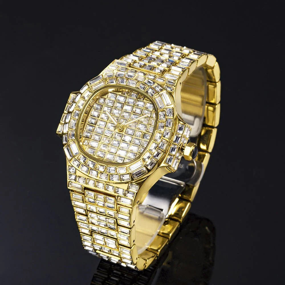 High - Grade Full Drill Square Drill Men’s Watch – Rugged Style Meets Precision Craftsmanship - Show Gadgets