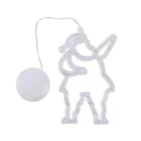 Christmas LED Suction Cup Chandelier Lights – Santa Claus, Elk & Snowman Window Decorations - Show Gadgets