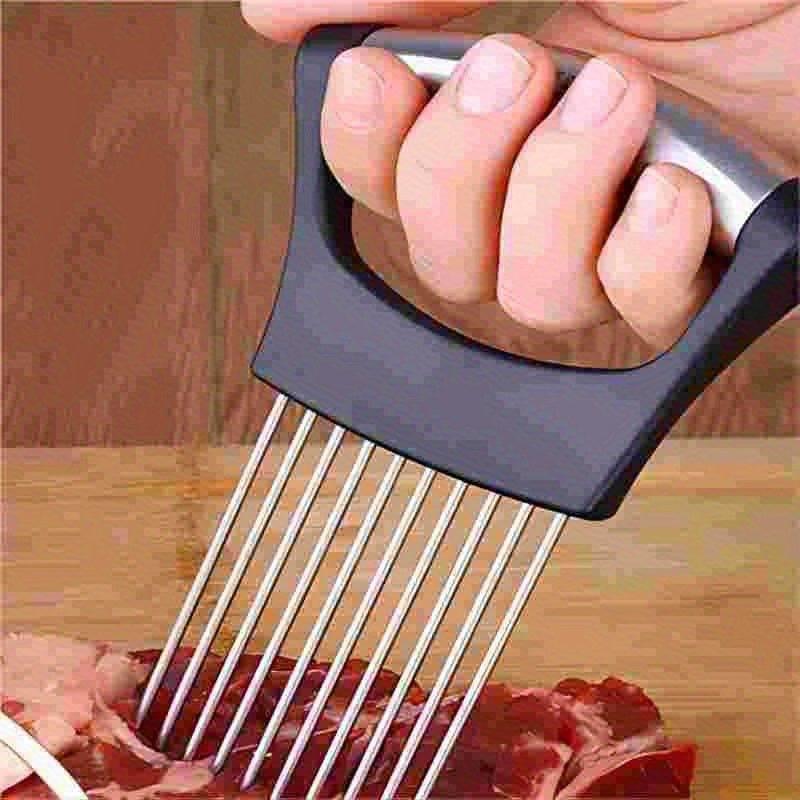 Onion Slicer Holder, Onion Holder For Slicing, 304 Stainless Steel Onion Slicer Cutter, Lemon Holder Slicer, Creative Onion Slicer Holder, Onion Slicer Cutter For Steak Tendons, Household Gadget, Kitc - Show Gadgets