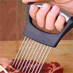 Onion Slicer Holder, Onion Holder For Slicing, 304 Stainless Steel Onion Slicer Cutter, Lemon Holder Slicer, Creative Onion Slicer Holder, Onion Slicer Cutter For Steak Tendons, Household Gadget, Kitc - Show Gadgets