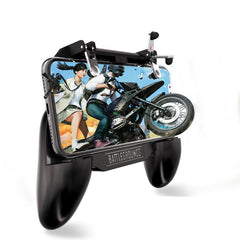 Smartphone game controller with integrated cooling fan and power bank grip