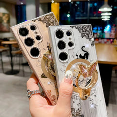 Minimally Designed Diamond Encrusted Butterfly Stand Phone Case - Show Gadgets