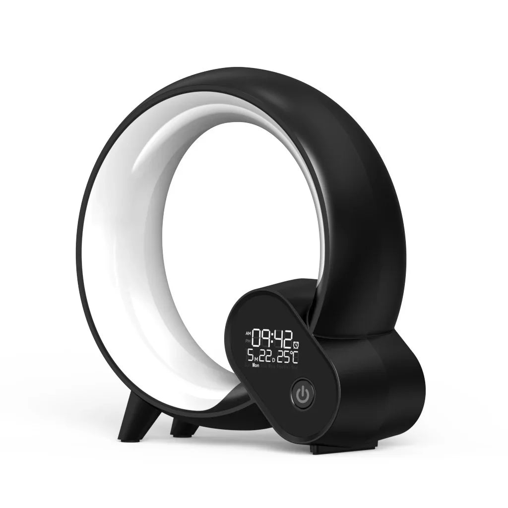 Creative Q Light Analog Sunrise Digital Display Alarm Clock Bluetooth Audio Intelligent Wake - up Q Colorful Atmosphere Light - Show Gadgets