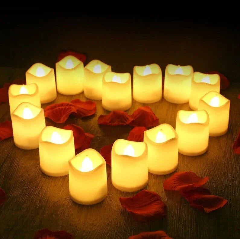 24PCS Led Tea Lights Candles LED FLAMELESS Battery Operated Wedding Party UK - Show Gadgets