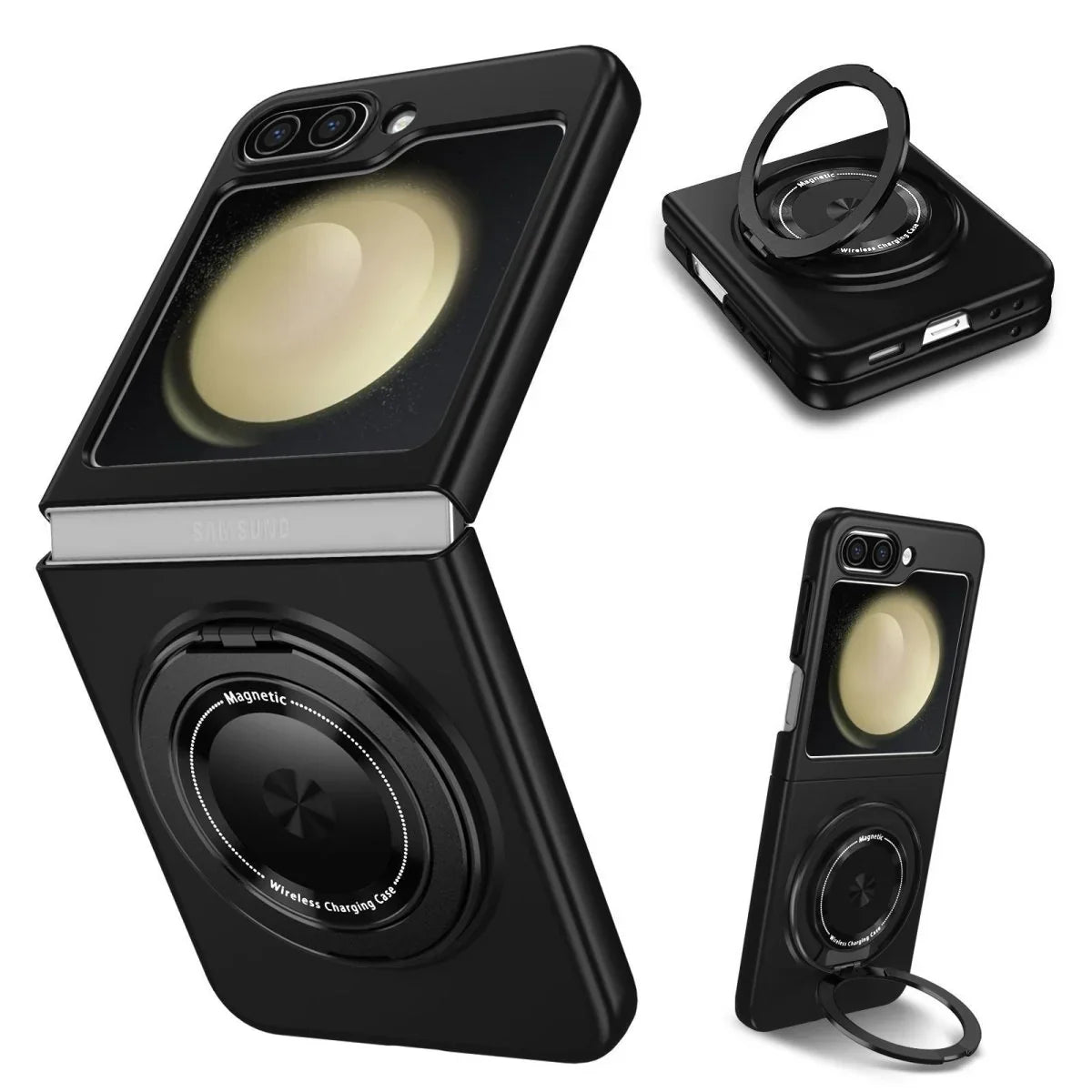 Applicable SAM Z Flip6 Degree Rotating Folding Bracket Strong Magnetic Suction Phone Case - Show Gadgets