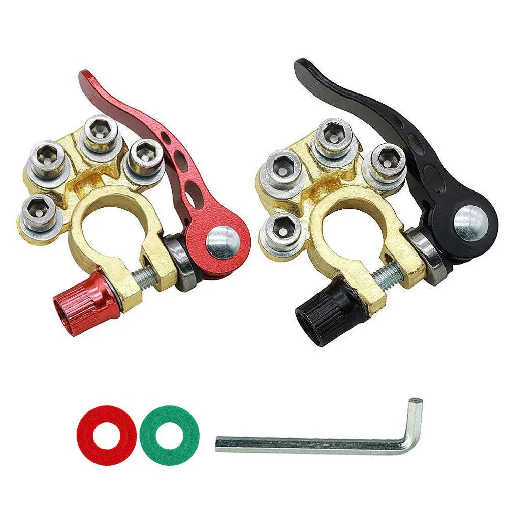 2PCS Battery Terminals Connectors Clamps Quick Release For Caravan Car Van 12V - Show Gadgets