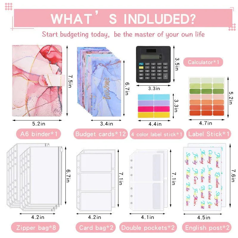 A6 Loose - leaf Binder Journal Book Notebook Leather PU 6 Hole Loose Spiral Calculator - Show Gadgets