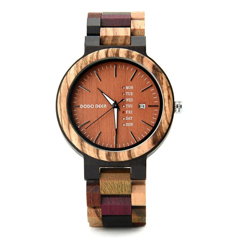 Wood Couple's European And American Style Calendar Watch - Show Gadgets