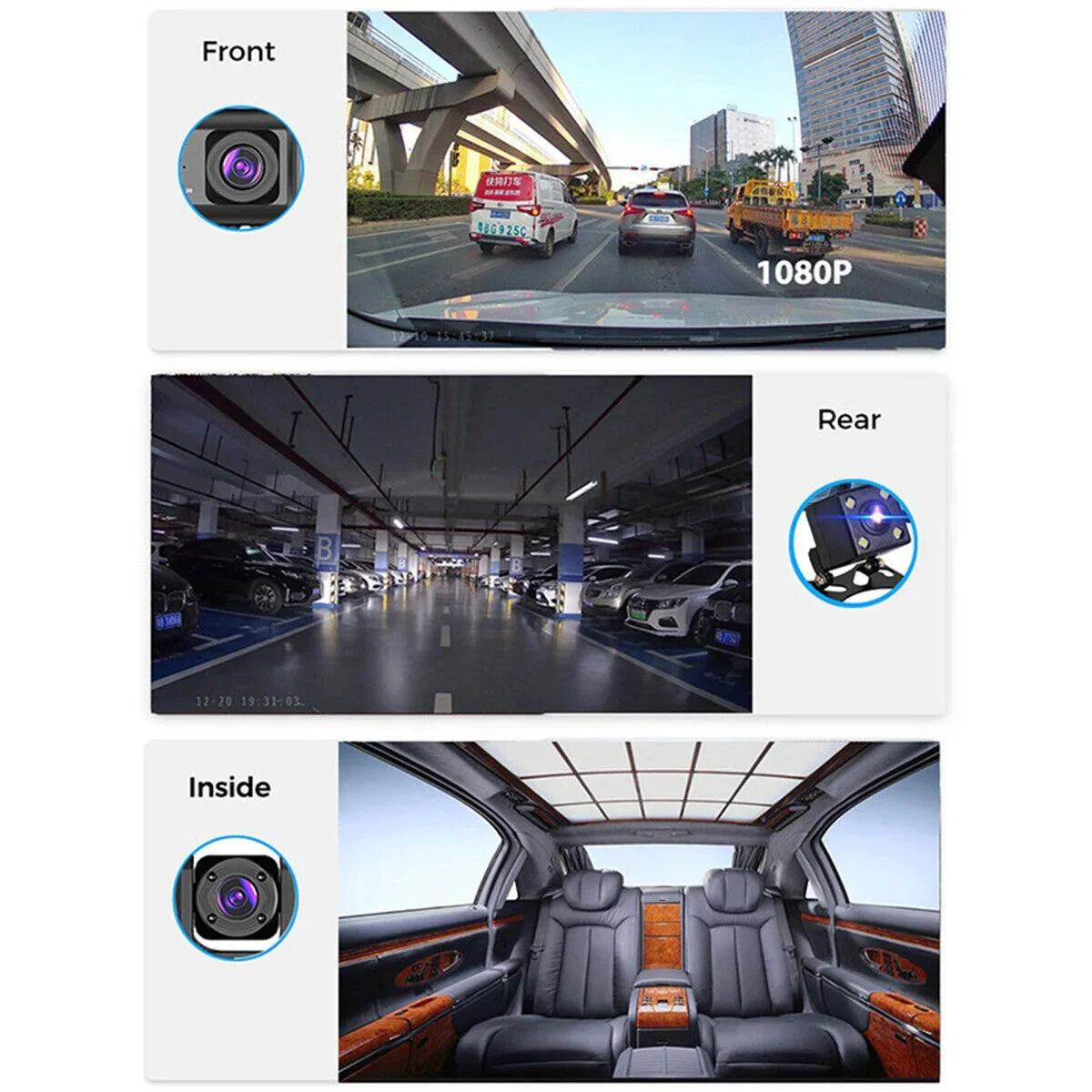 1080P Dual Lens Car Dash Cam Recorder G Sensor DVR Front And Rear Camera Video - Show Gadgets