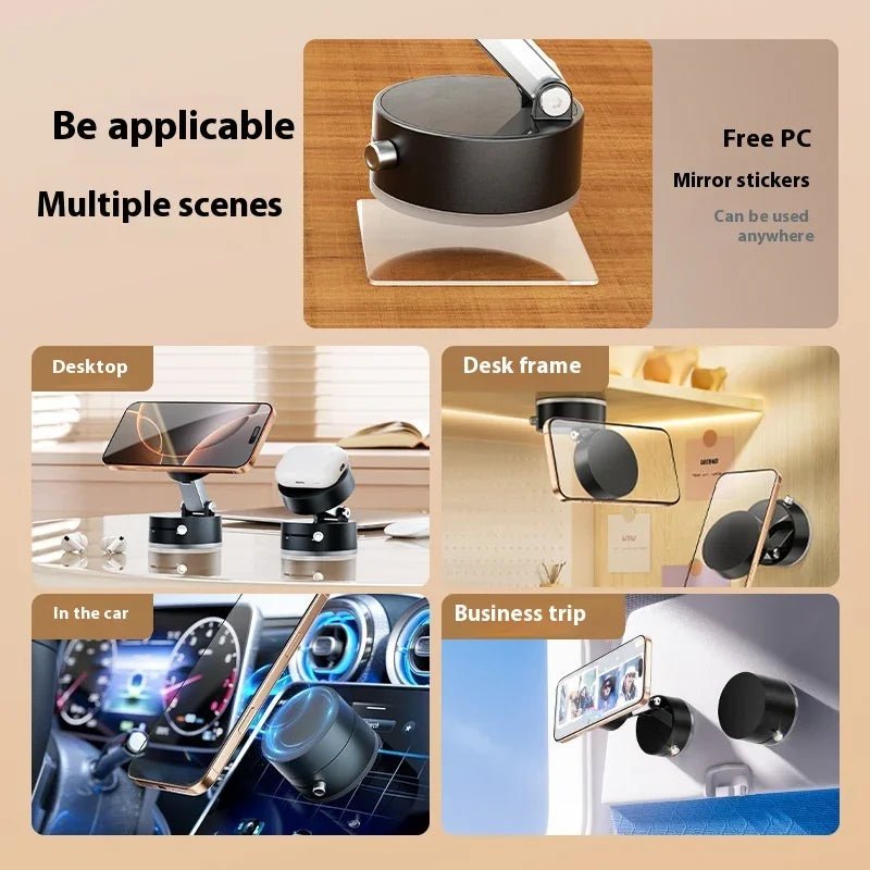 Foldable Magnetic Vacuum Car Phone Holder Foldable Suction Cup With Suction Cup Hands - Free Navigation For Smart Phone - Show Gadgets