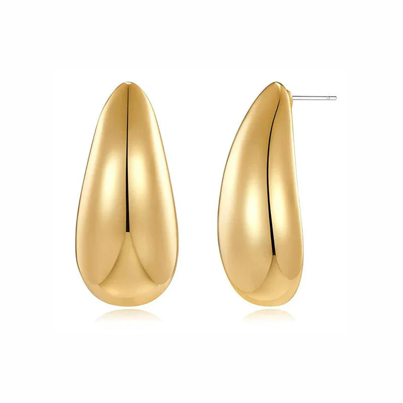 Metal Water Drop Earrings – Elegant Niche Luxury Design