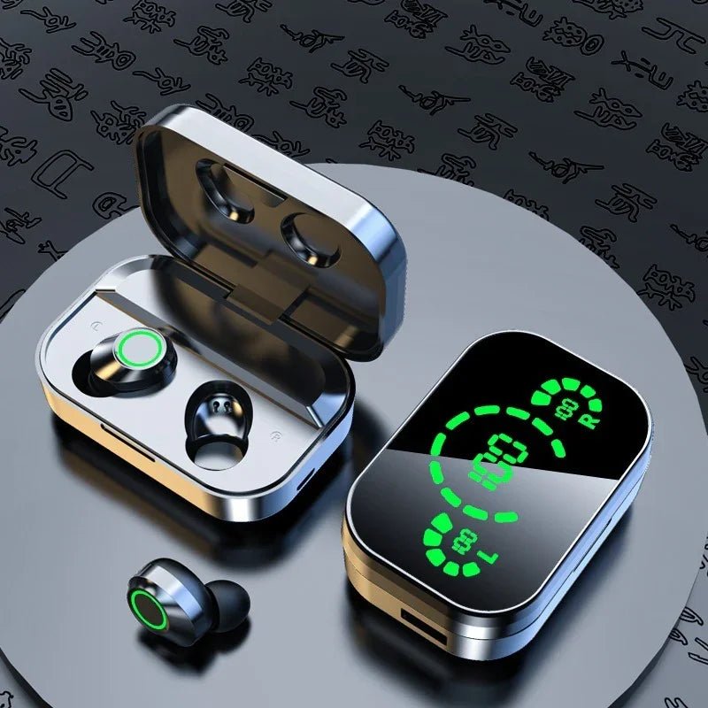 YD03 Wireless Bluetooth - compatible Headset TWS Large Screen Smart Digital Display In Ear Breathing Light - Show Gadgets