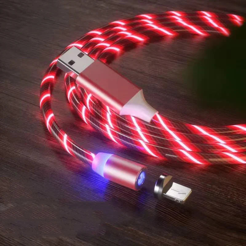 Magnetic Charging Cable Streamer Fast Charging Cable Lighting Micro USB Cable LED Magnet Charger Type-C Cable - Show Gadgets