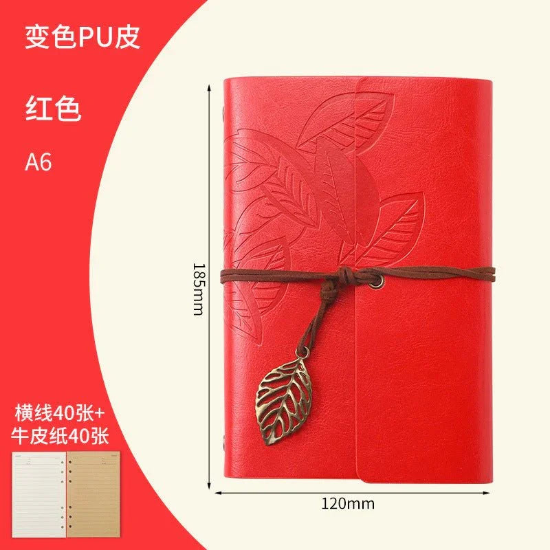 Creative Notebook Stationery One Leaf Zhiqiu Travel Diary Book Loose Leaf Vintage Leaves One Piece - Show Gadgets