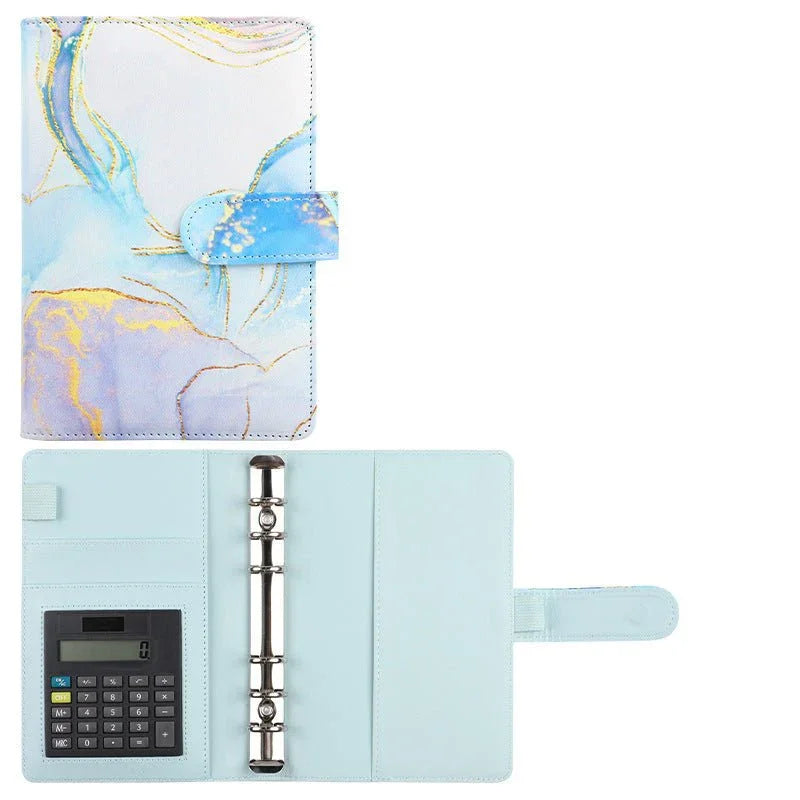 A6 Loose - leaf Binder Journal Book Notebook Leather PU 6 Hole Loose Spiral Calculator - Show Gadgets