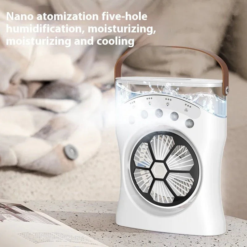 Portable Fan Portable Mini Humidifier Fan Water Spraying Fan Rechargeable Cooler Air Adjustment Fan For Hot Weather - Show Gadgets